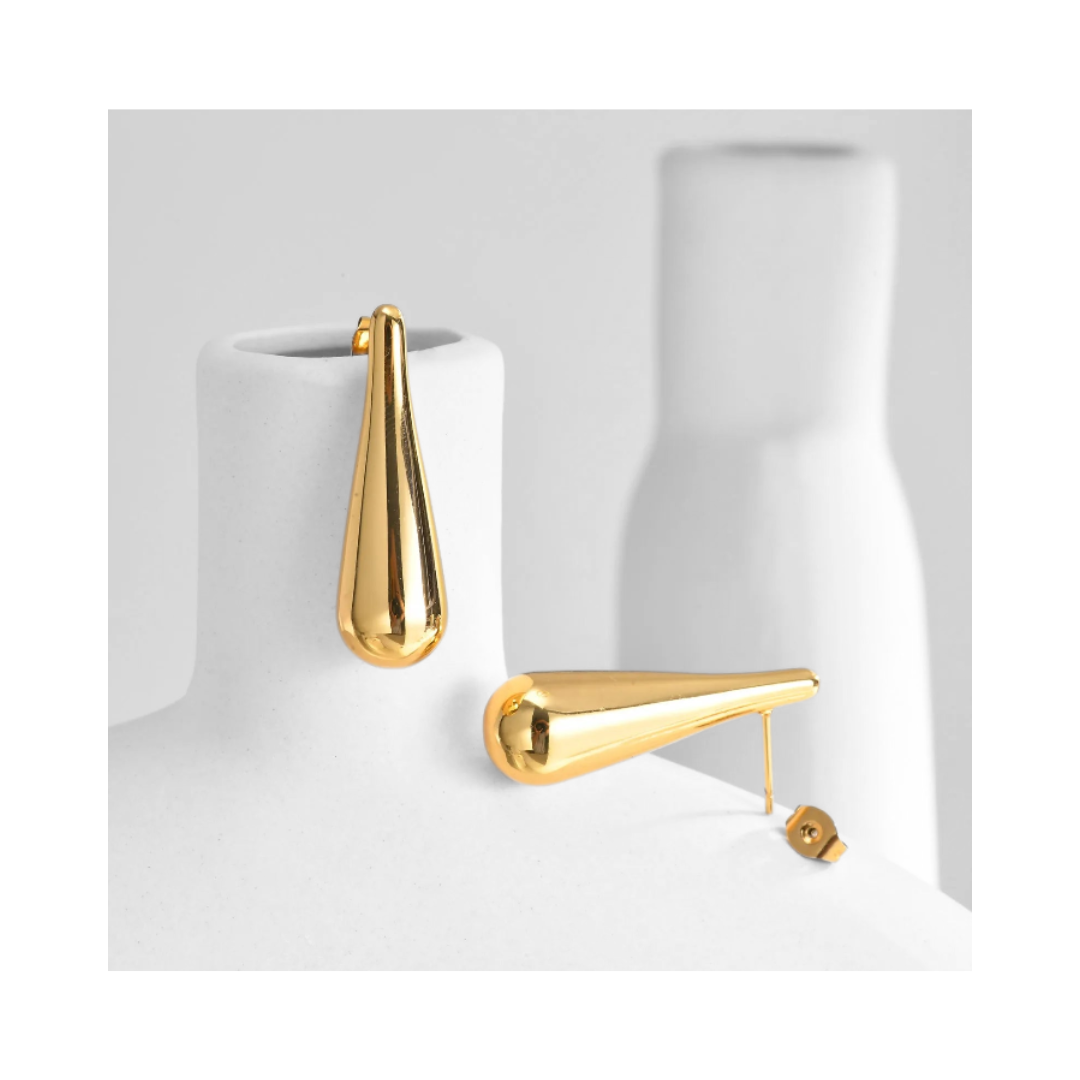 Pre Order:  Waterdrop Minimalist Gold Plated Stud Earrings