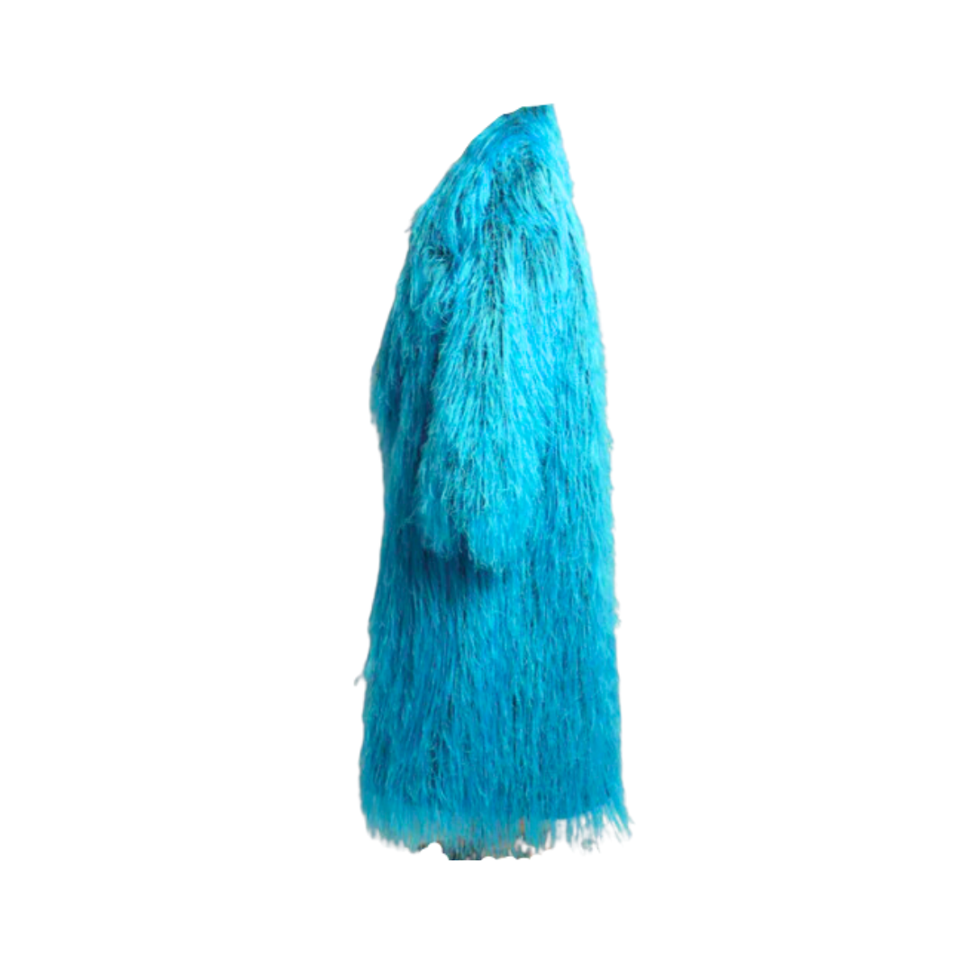 Pre Order:  Light Blue Long Furry Jacket