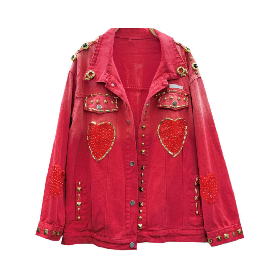 Pre Order:  Hearts & Metals Red Denim Jacket