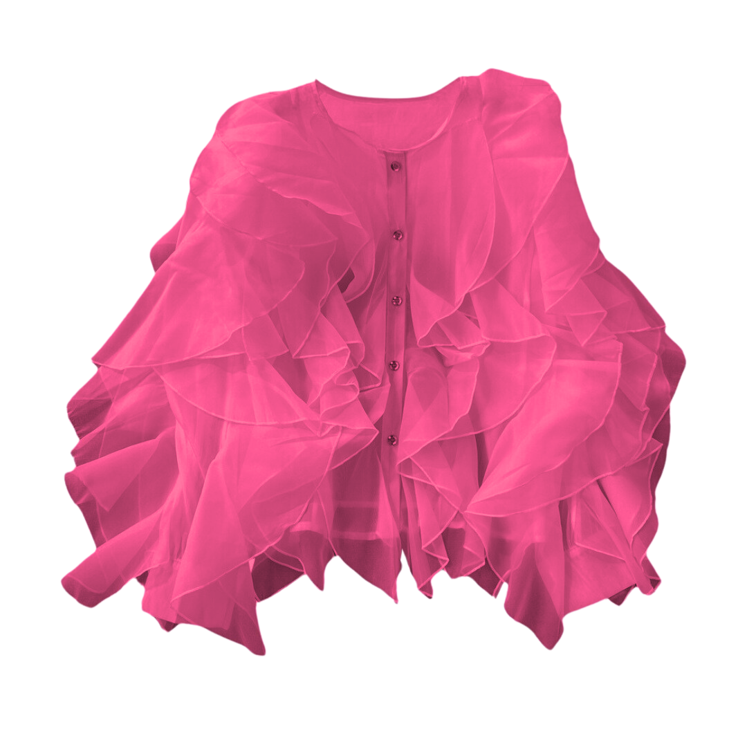 Pre Order: Ruffled Long Sleeve Loose Casual Blouse Top