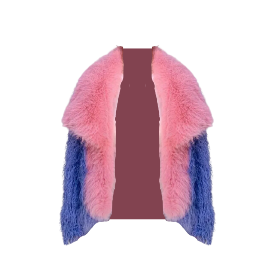 Pre Order: Contrast Lapel Faux Fur Coat