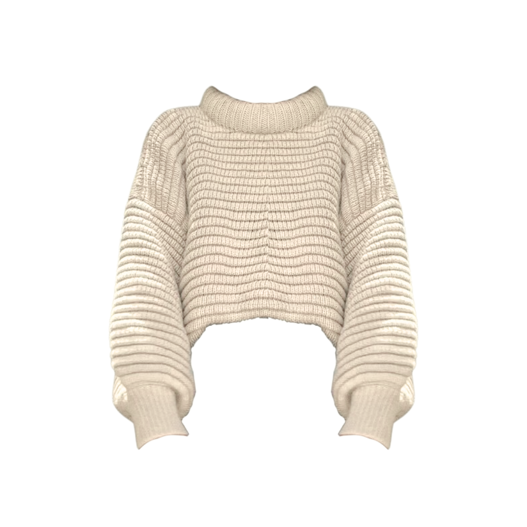 Pre Order: Balloon Sleeves Alpaca Knitted Sweater