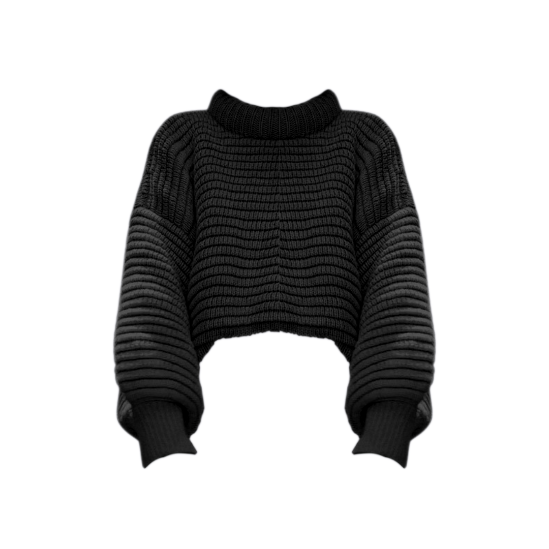 Pre Order: Balloon Sleeves Alpaca Knitted Sweater