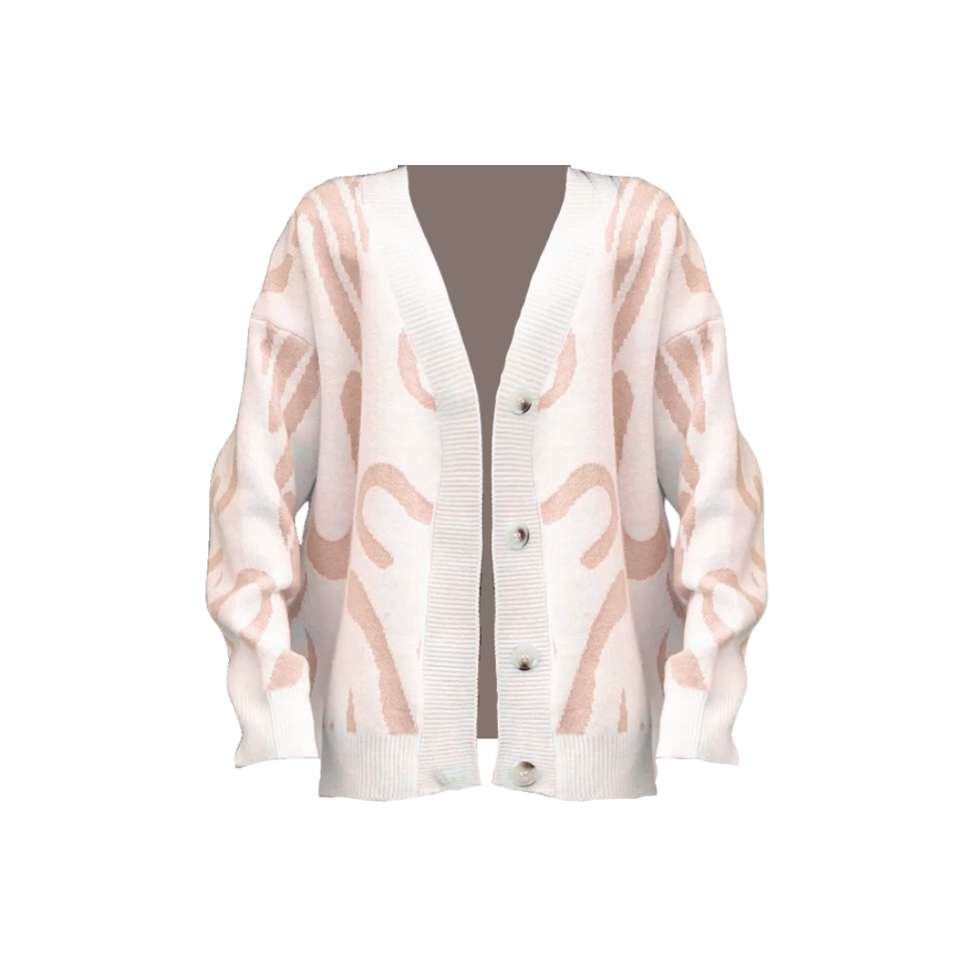 Pre Order: Soft Abstract Loose Knitted Cardigan