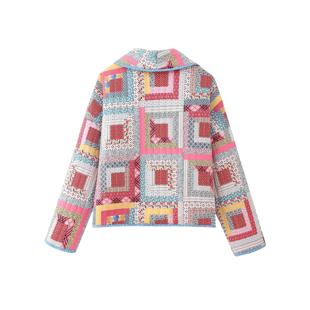 Pre Order:  Vintage Patchwork Cotton Padded Oversized Jacket