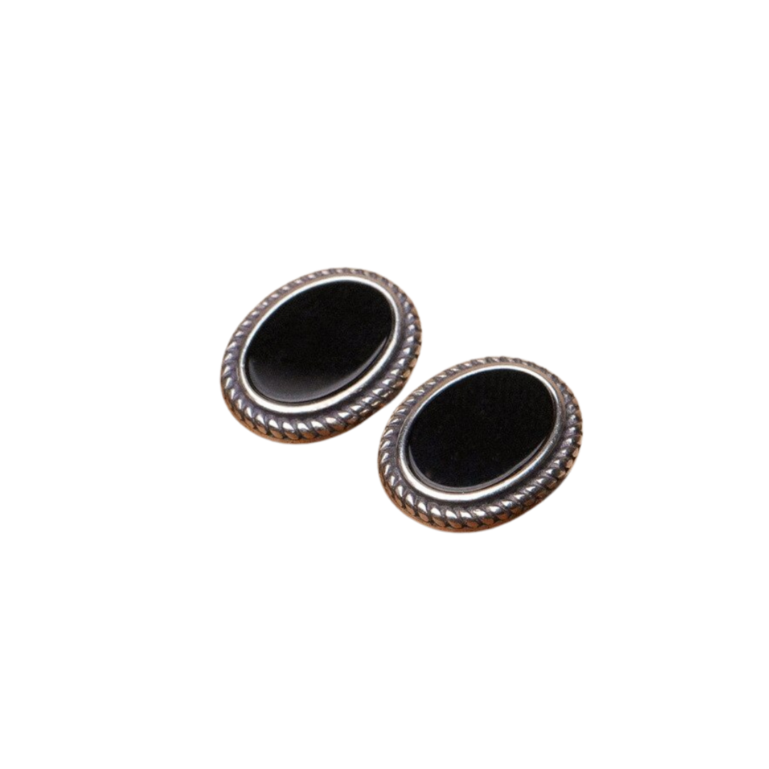 Pre Order:  Elegant Black Oval Zircons Stud Earrings