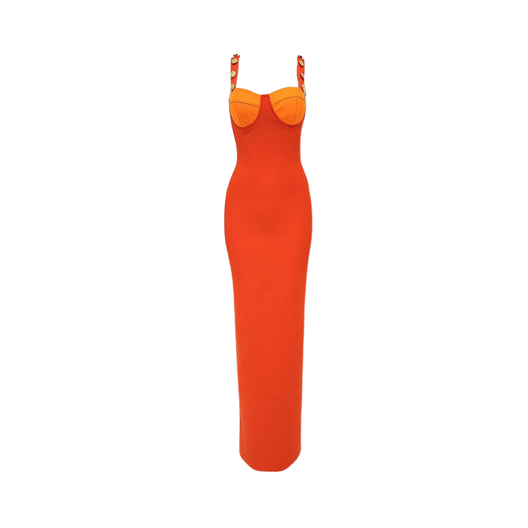 Orange Maxi Bandage Dress