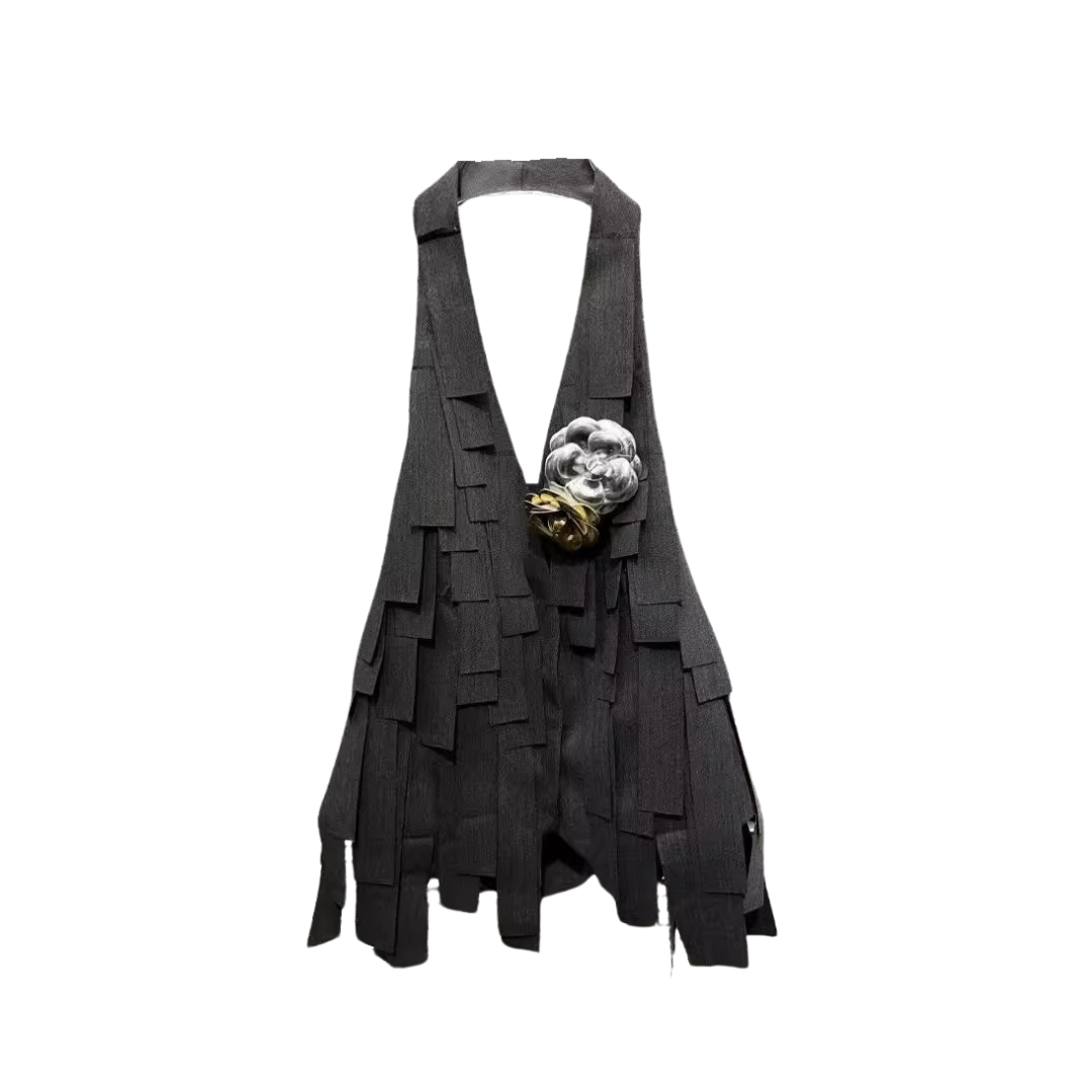 Halter Neck Tassel Vest