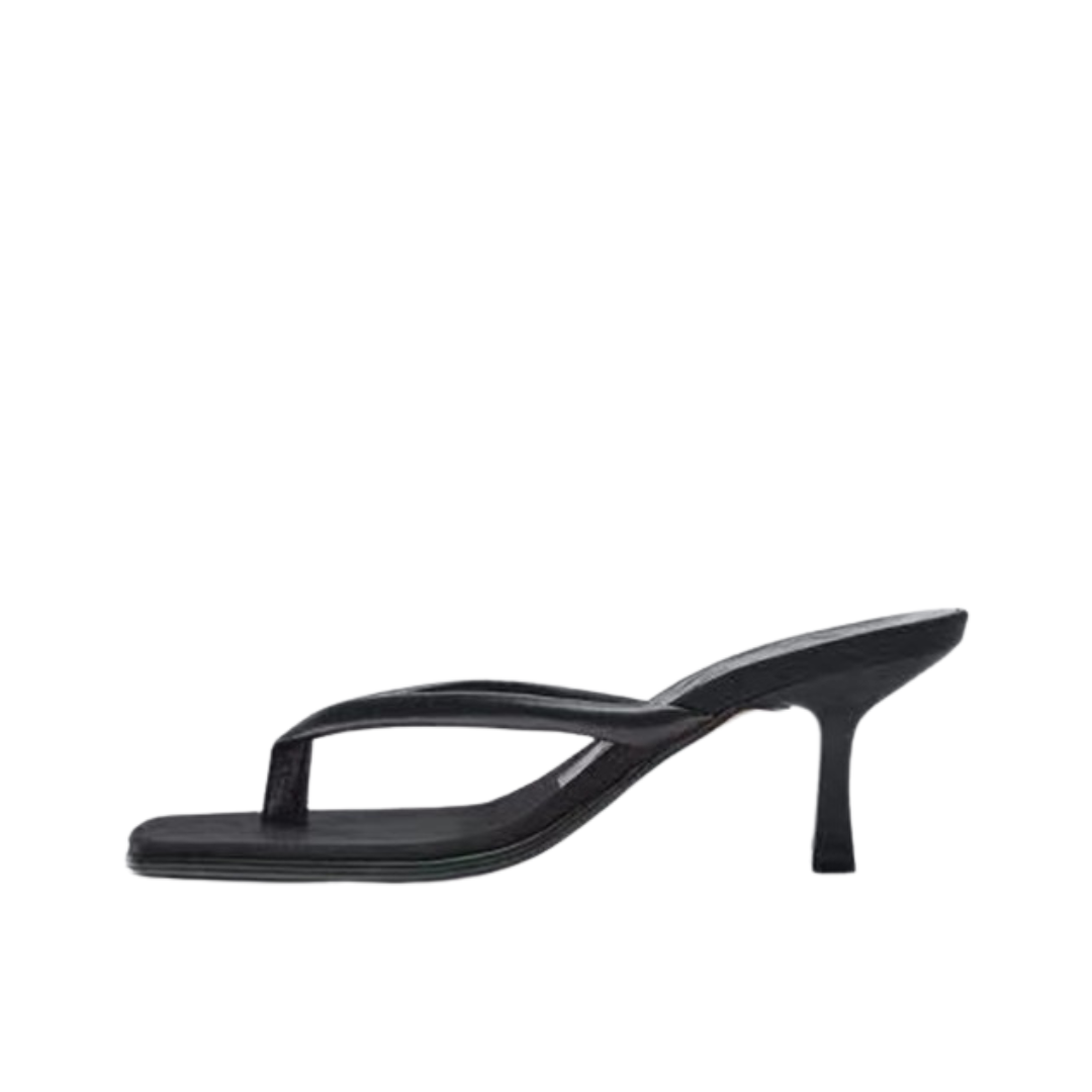 Pre Order:  Black Flip Toe Stiletto Sandals