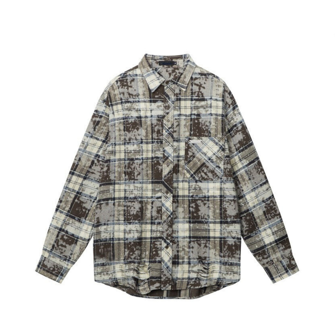 Pre Order:  Casual Plaid Loose Fit Long Sleeved Shirt