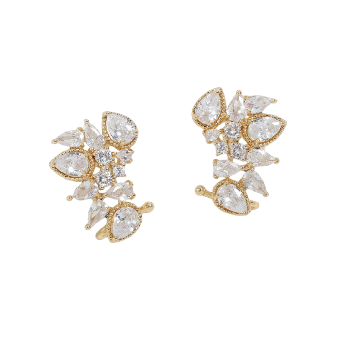 Pre Order:  Zirconia Crystal Flower Earrings