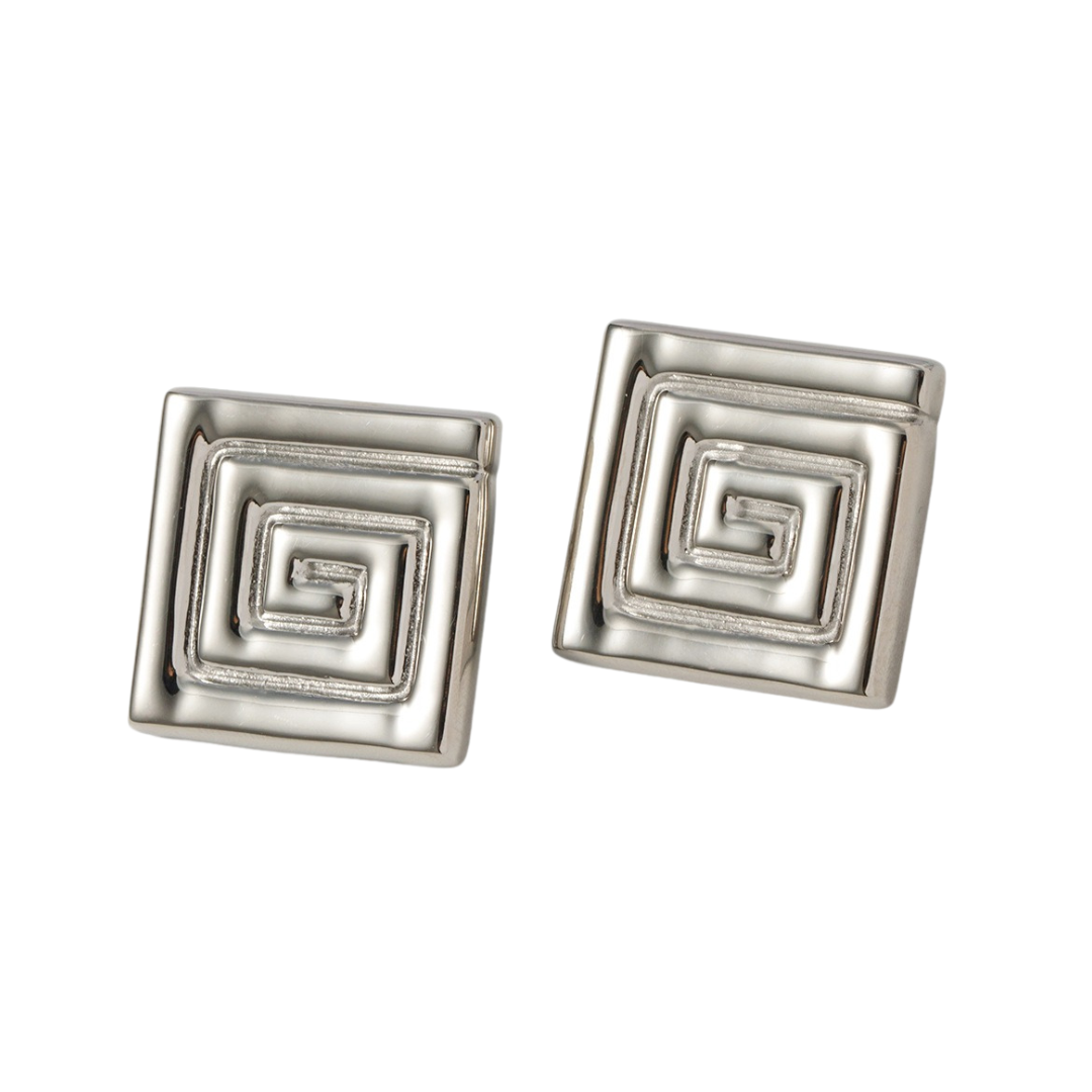 Pre Order:  Stainless Steel Patterned Large Earrings