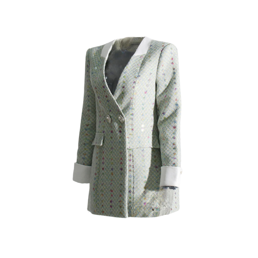 Pre Order:  Formal Tweed Front False Pocket Coat