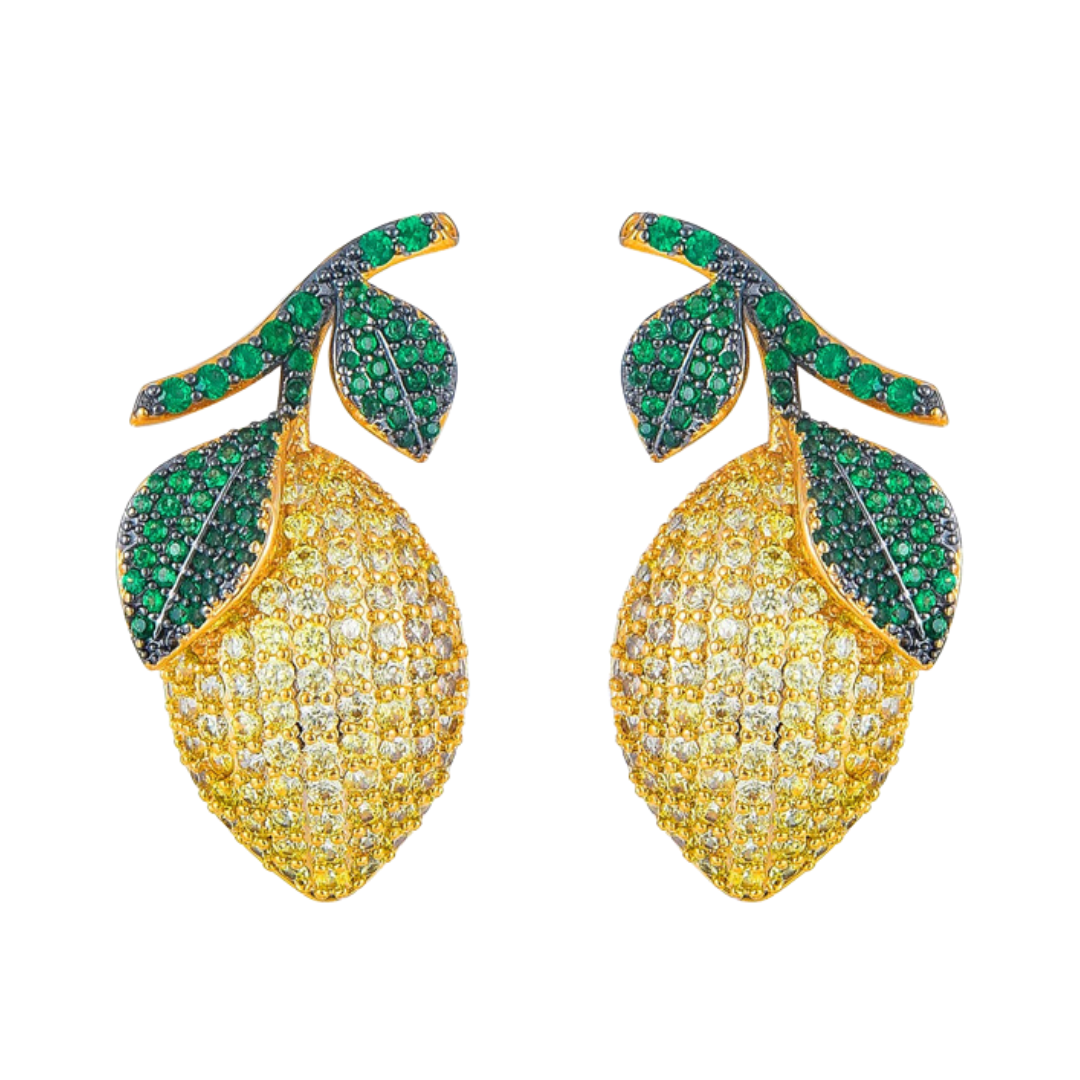 Pre Order:  Cute Lemon Zircon Earrings