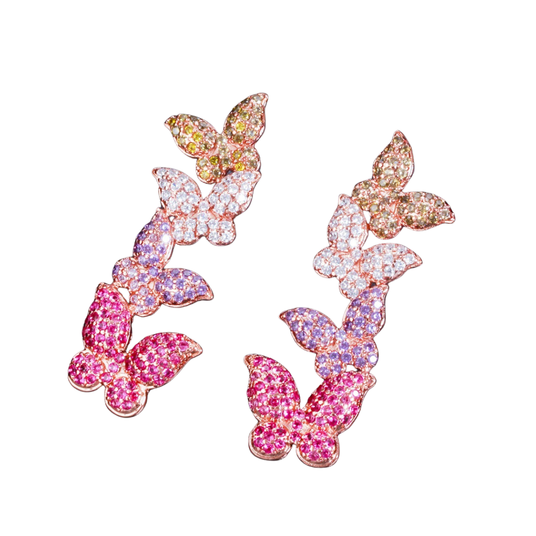 Pre Order:  Colorful Butterfly Zircon Earrings