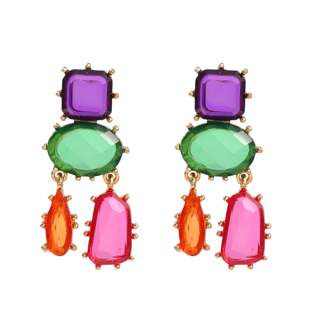 Pre Order:  Colorful Exaggerated Multi-Layered Geometric Earrings