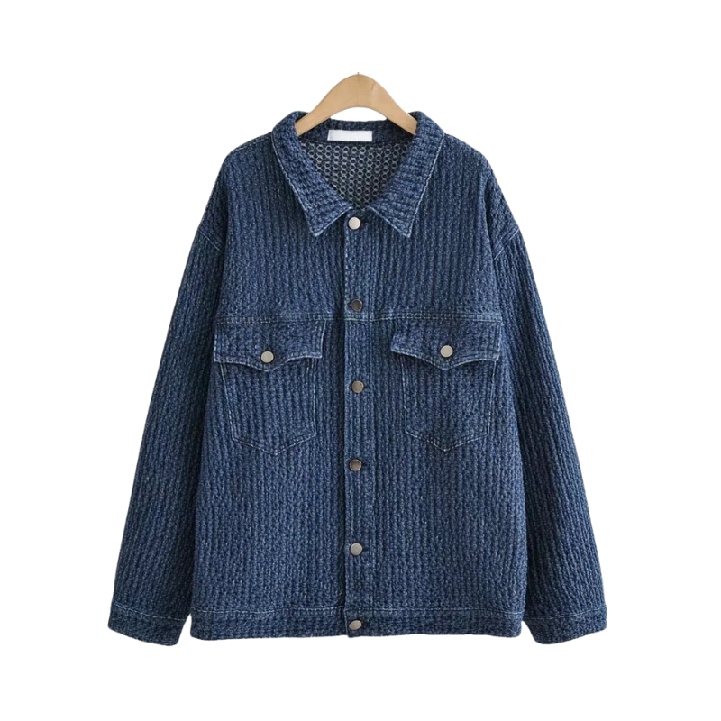 Pre Order: Boyfriend Style Loose Mid-Length Denim Jacket