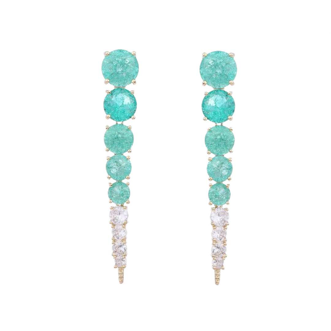 Pre Order:  Ice Cracked Zircon Long Earrings