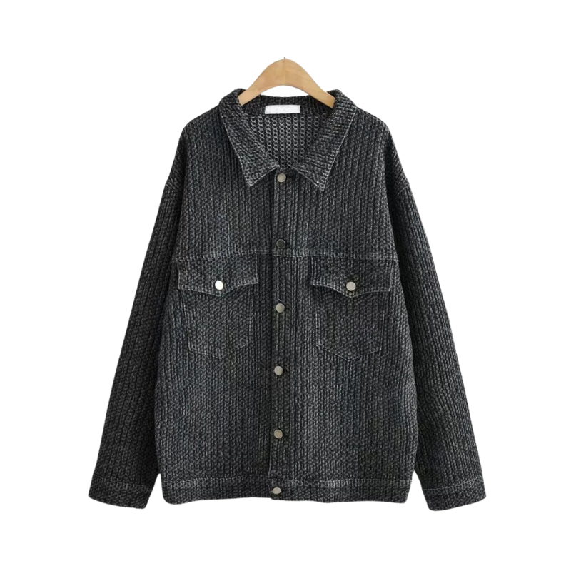 Pre Order: Boyfriend Style Loose Mid-Length Denim Jacket