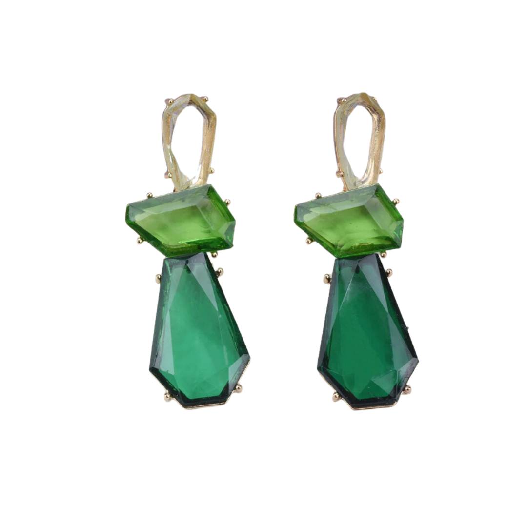 Pre Order:  Multilayer Geometric Resin Drop Earrings