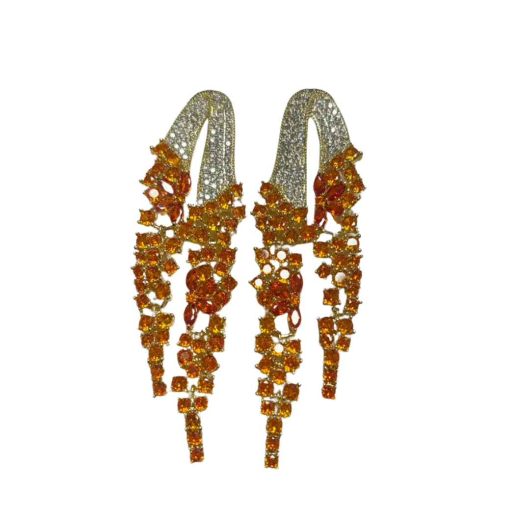 Pre Order:  Zircon Long Tassel Earrings