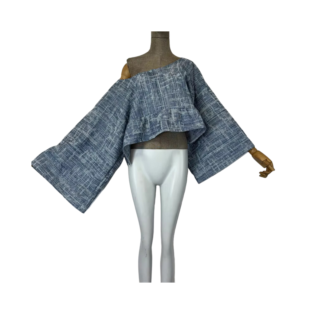 Pre Order: Denim Off Shoulder Crop Top - WINI