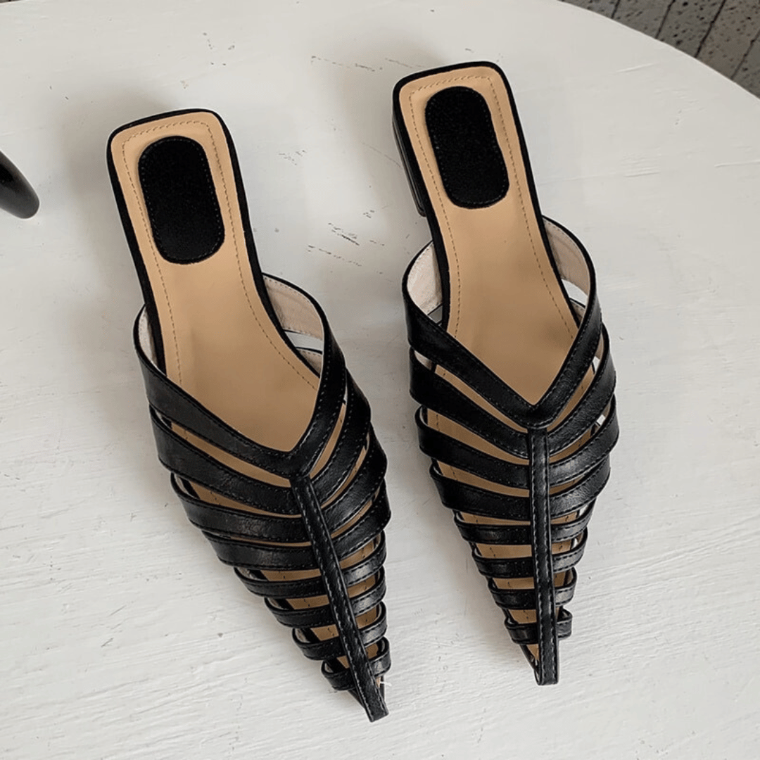 Pre Order:  Casual Pointed Toe Gladiator Mule Slippers