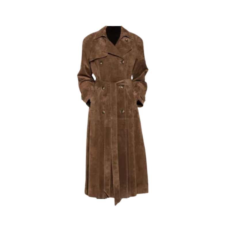 Pre Order: Brown Urban Lace-Up Waist Trench Coat