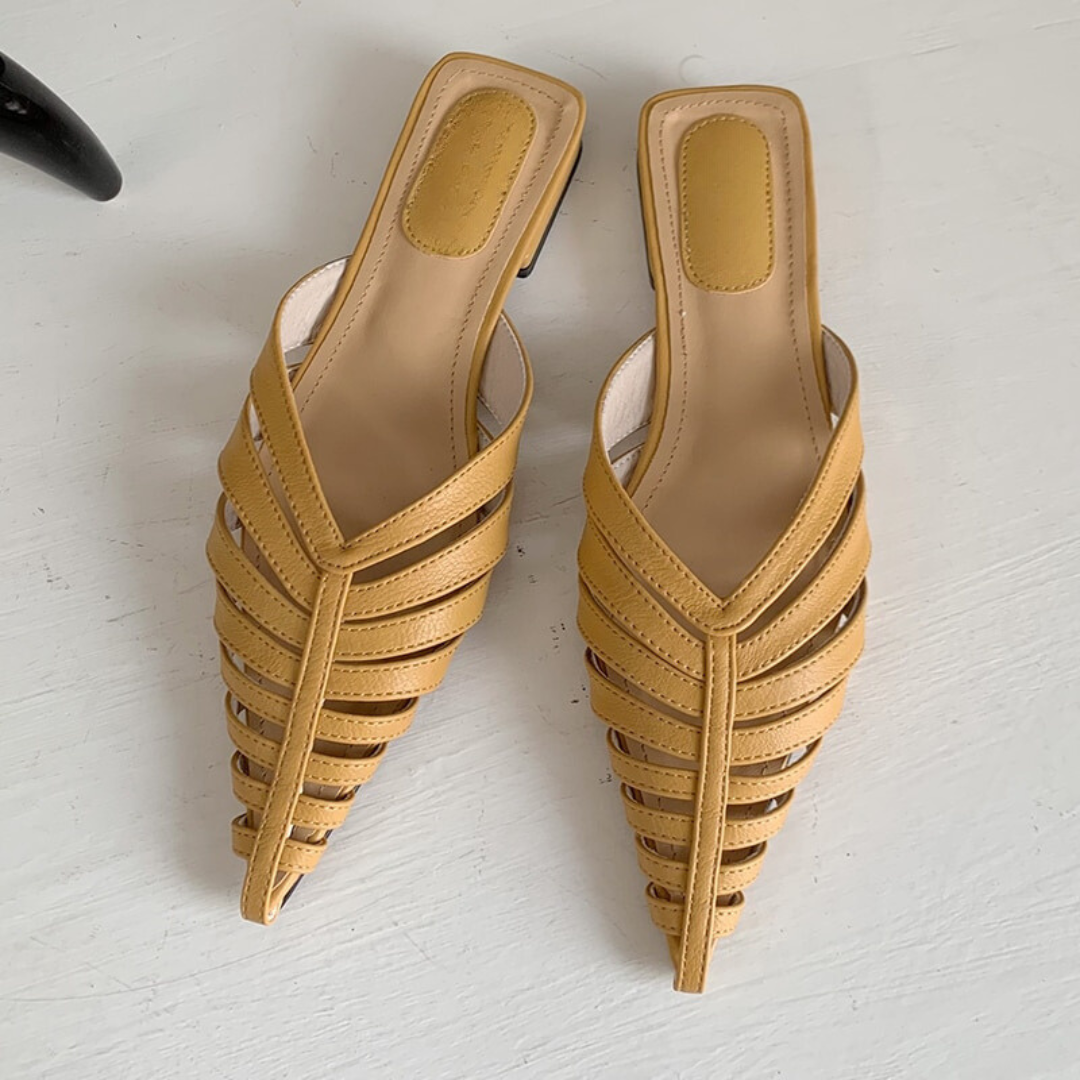 Pre Order:  Casual Pointed Toe Gladiator Mule Slippers