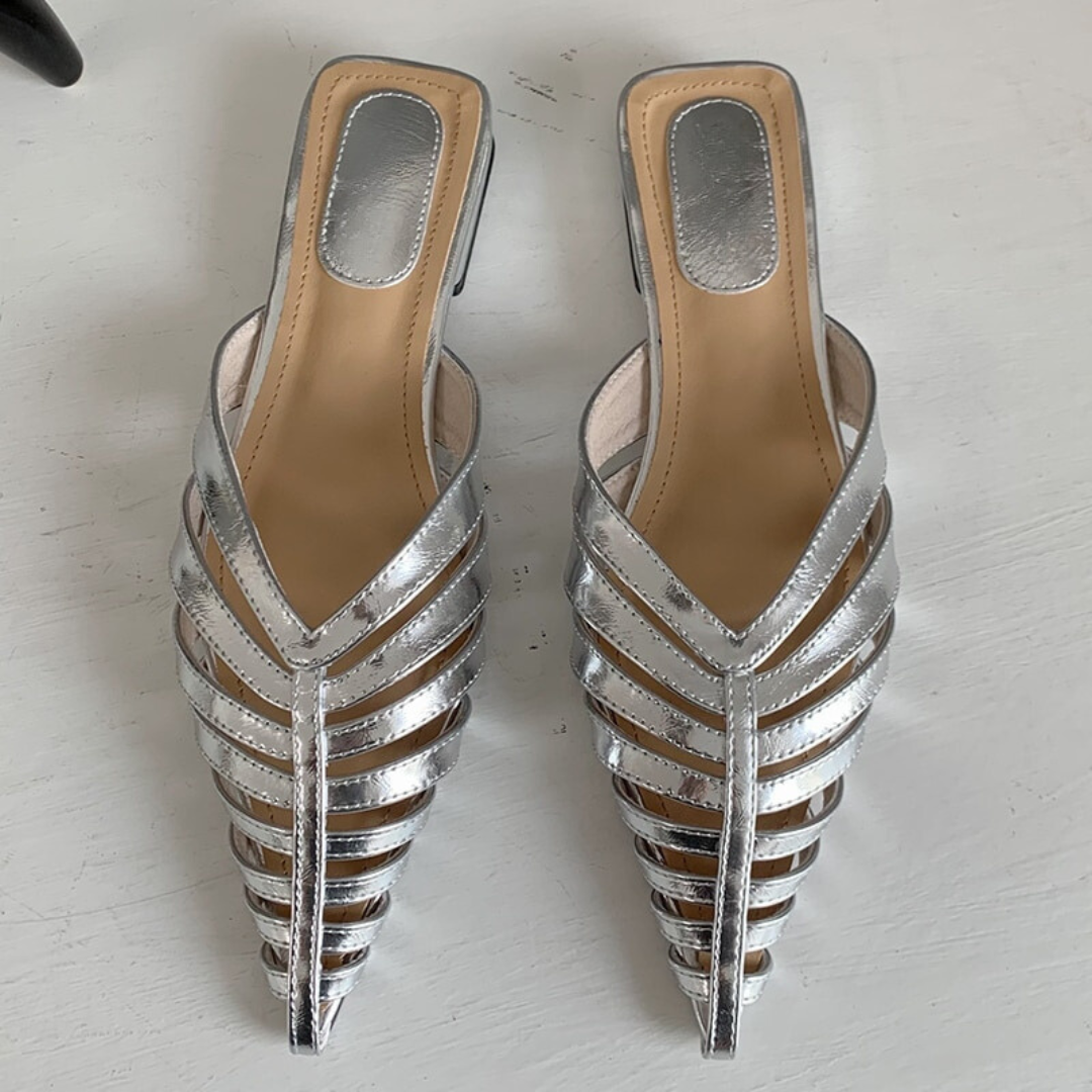 Pre Order:  Casual Pointed Toe Gladiator Mule Slippers