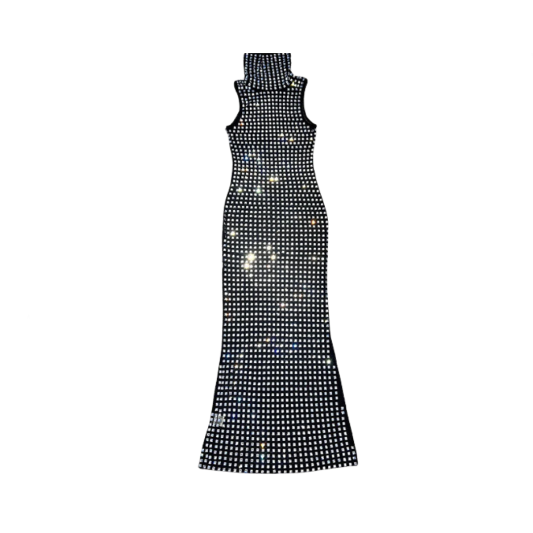 Hot Diamond Mesh Maxi Dress