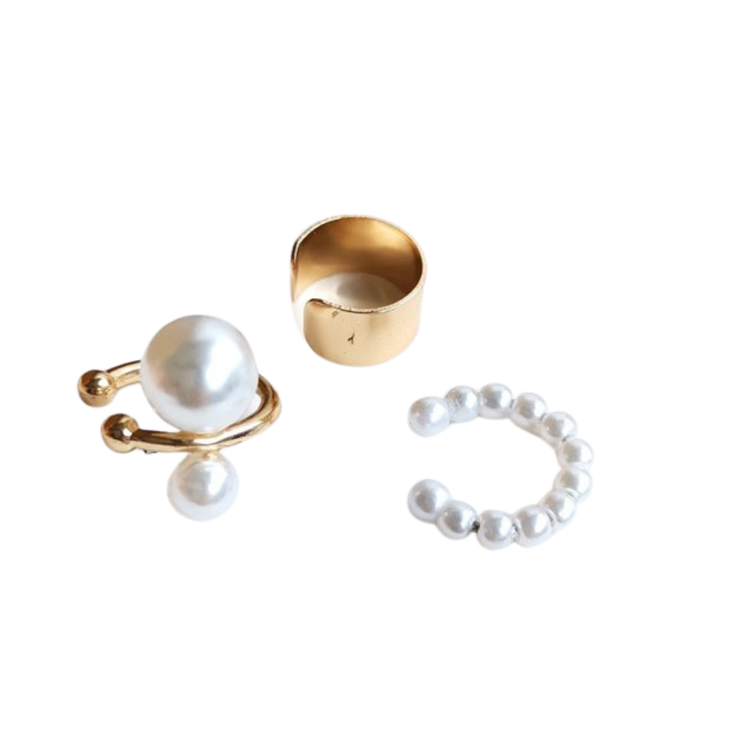 Pre Order:  Pearl Ear Clip Three Piece Set