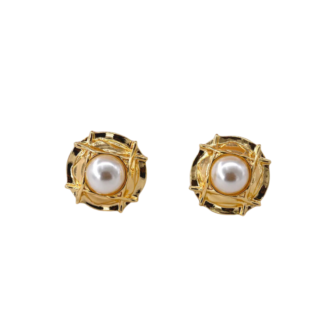 Pre Order:  Vintage Pearl Stud Earrings