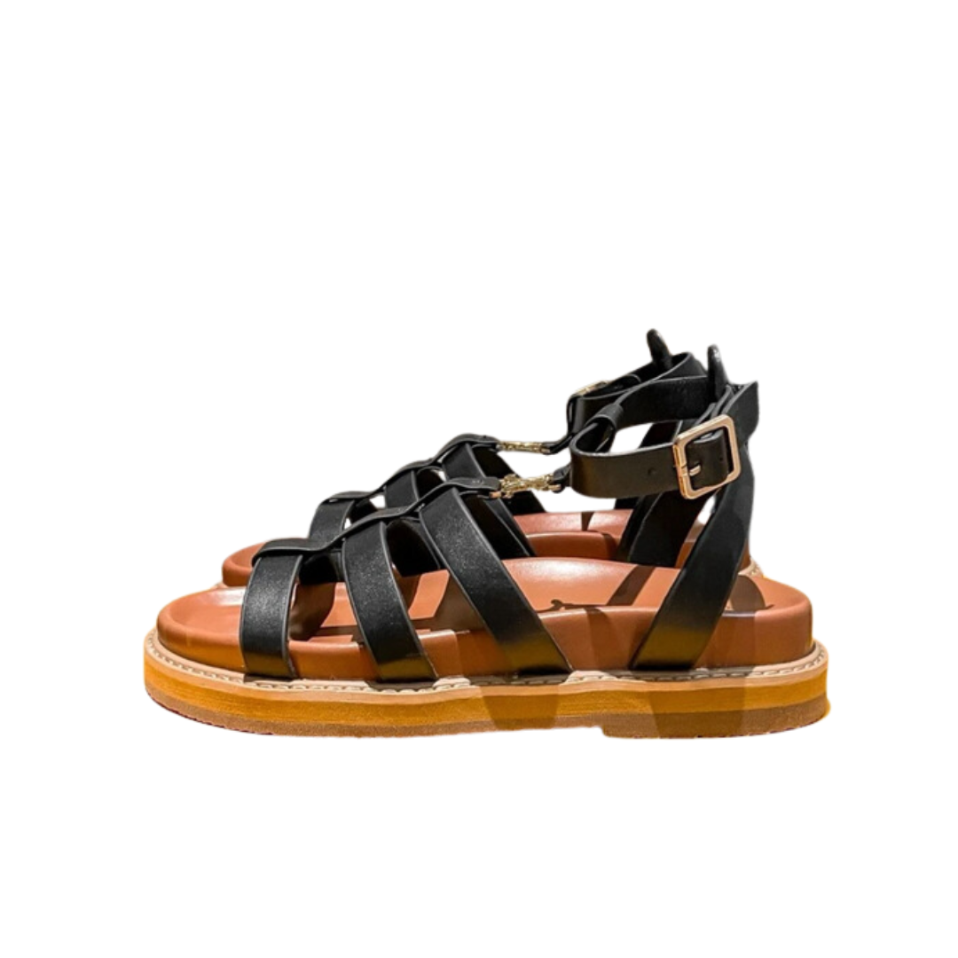 Pre Order:  Open Toe Flat Platform Rome Sandals