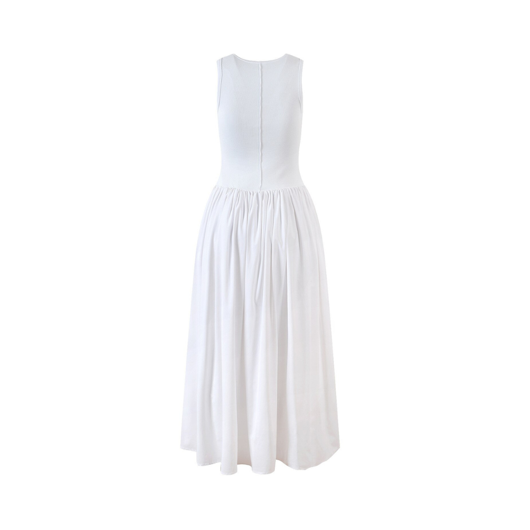 Pre Order:  Minimalist Knit Corset Pleated Skirt Dress