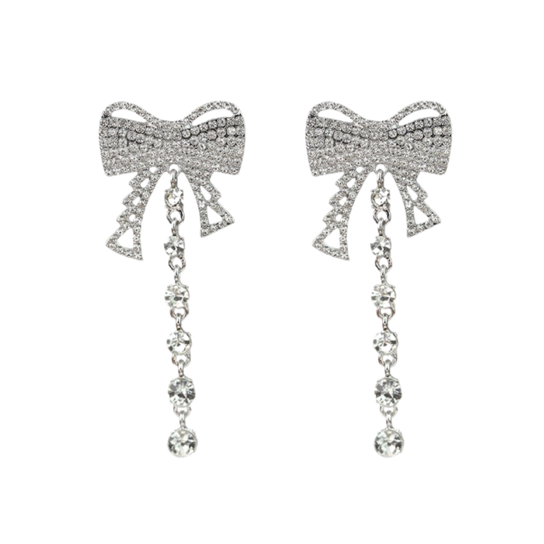 Pre Order:  Bow Tassel Diamond Earrings