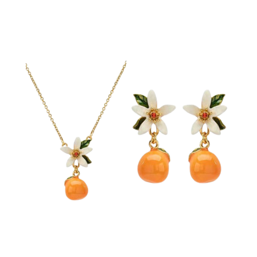 Pre Order:  Citrus Gardenia Earrings + Necklace