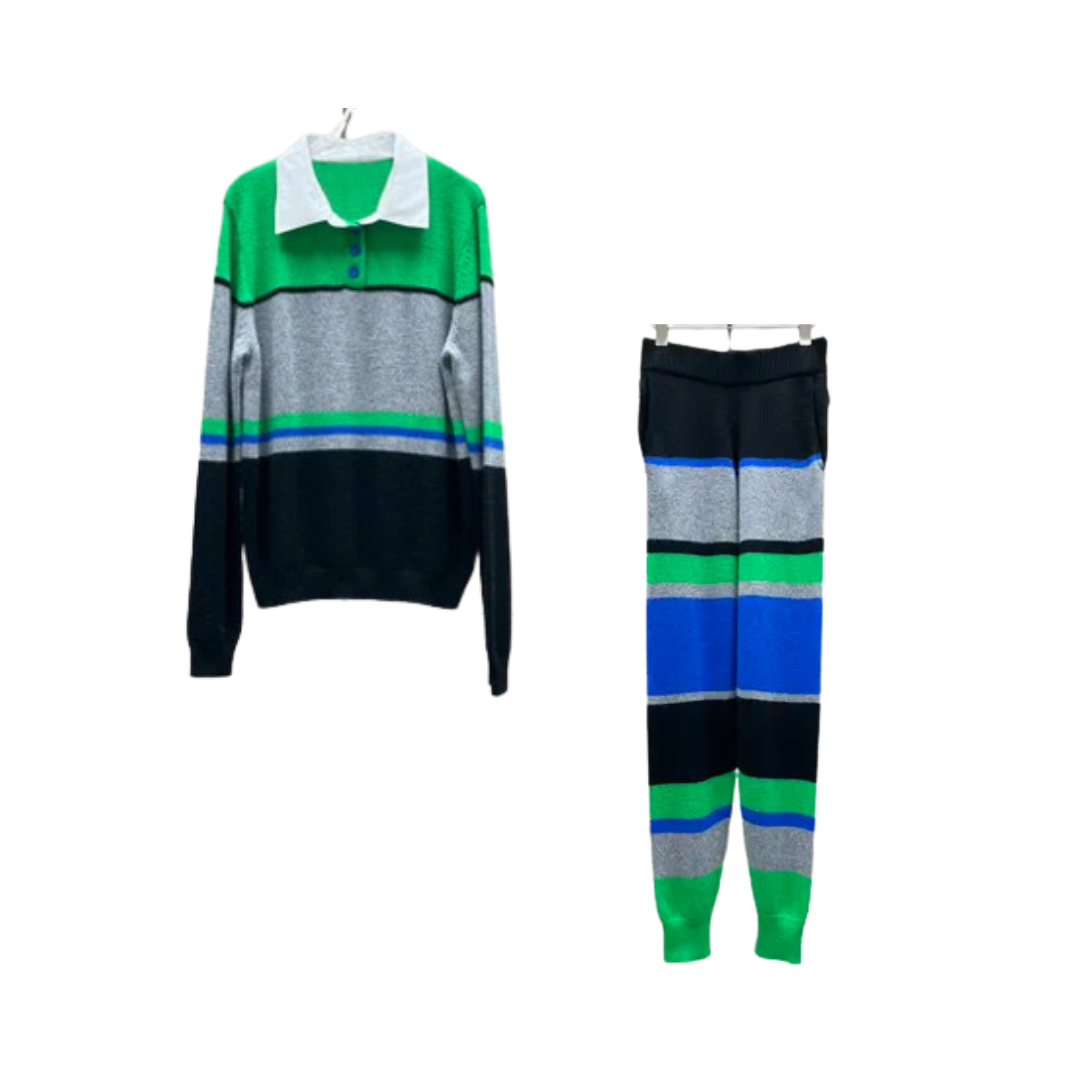 Pre Order:  Casual Cashmere Knitted Pullover Sweater + Elastic High Waist Pants