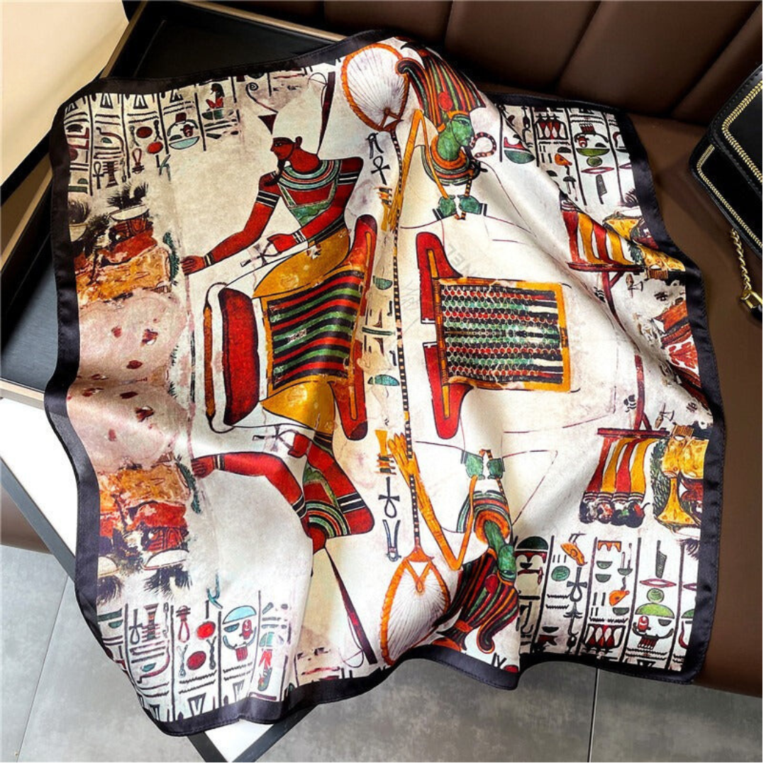 Pre Order:  Vintage Print Silk Square Scarf