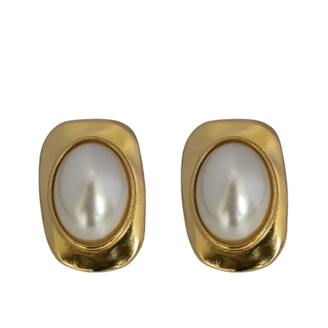 Pre Order:  Exaggerated Rectangle Pearl Earrings