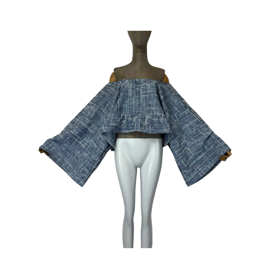 Pre Order: Denim Off Shoulder Crop Top - WINI