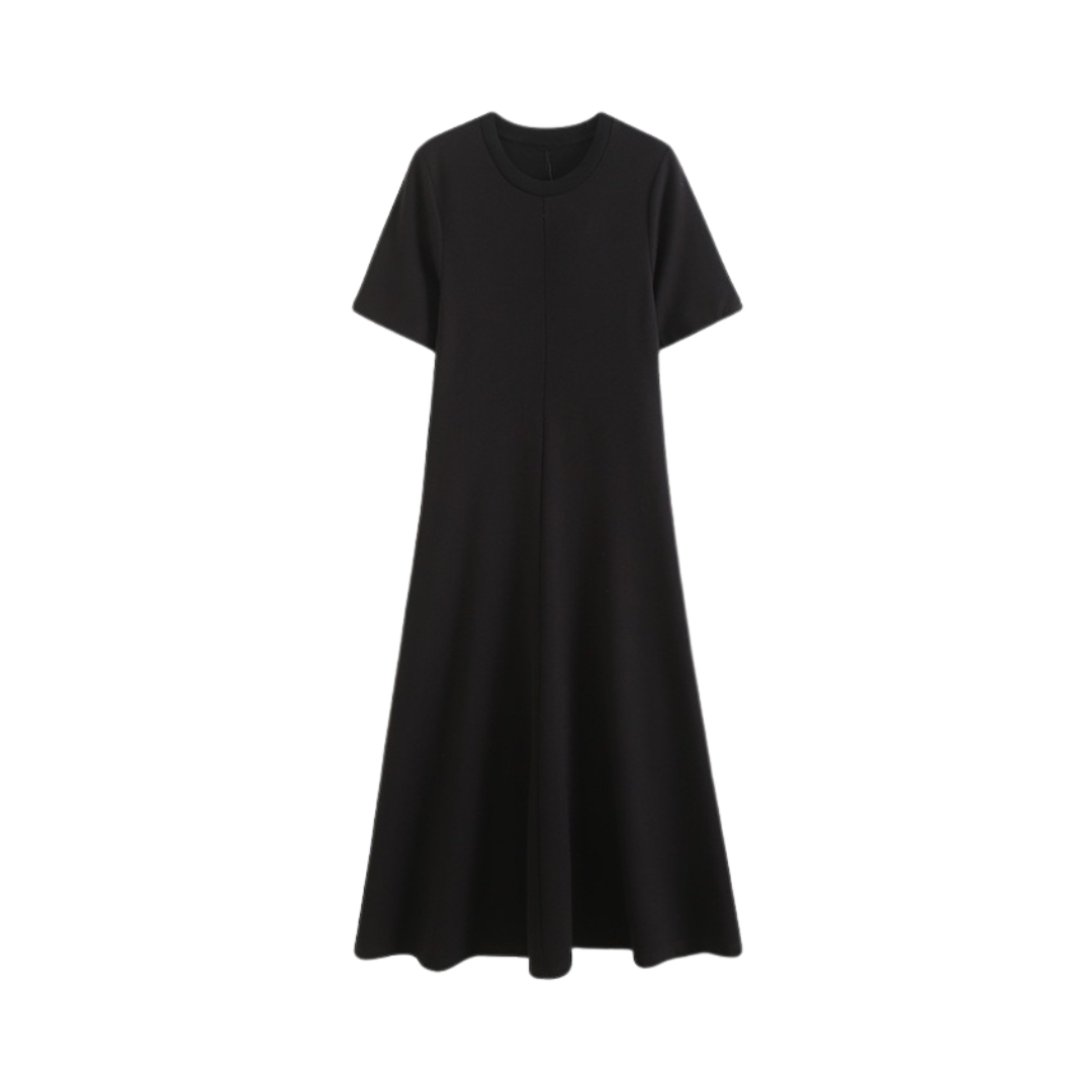 Pre Order:  Slim-Fitting A-Line Round Neck Knitted Dress