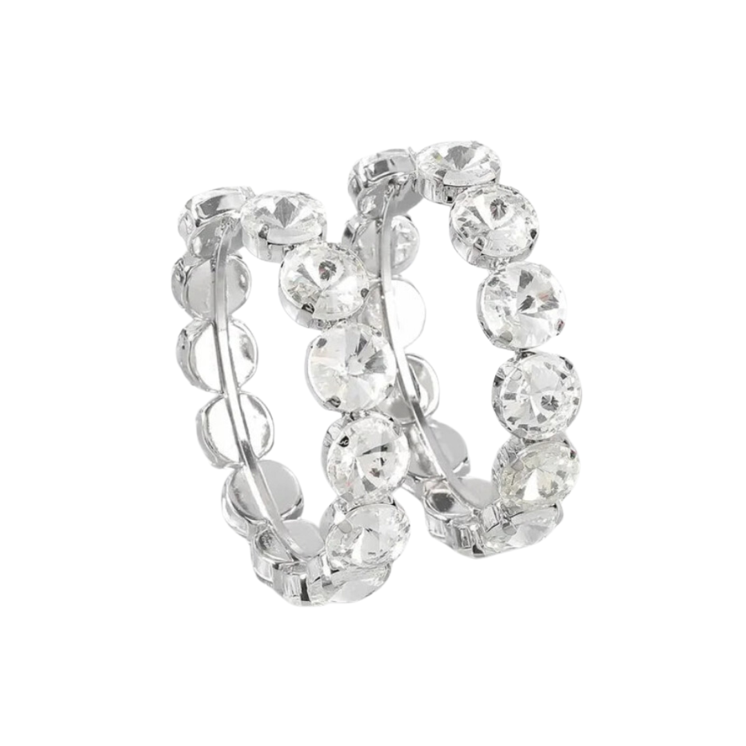 Pre Order:  Exaggerate Rhinestone Hoop Earrings