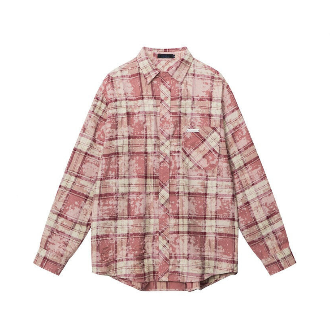 Pre Order:  Casual Plaid Loose Fit Long Sleeved Shirt