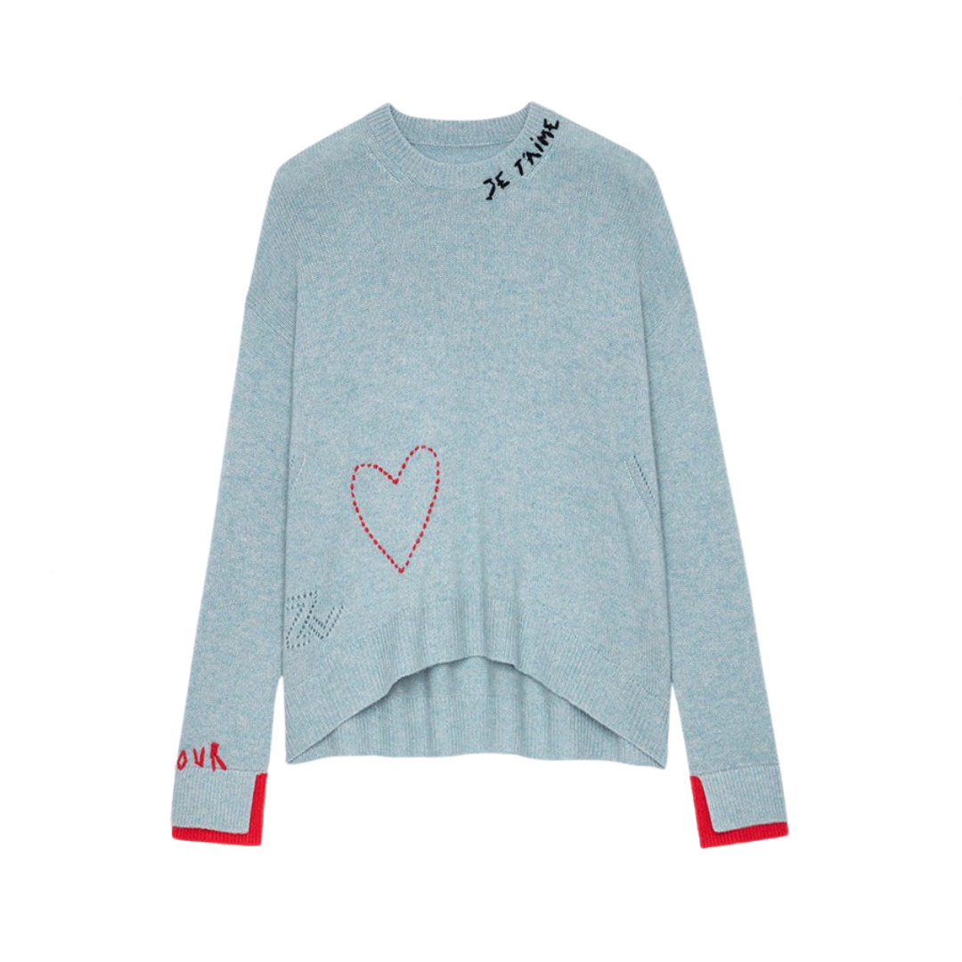 Pre Order:  Handmade Letter Love Embroidered Knitted Sweater