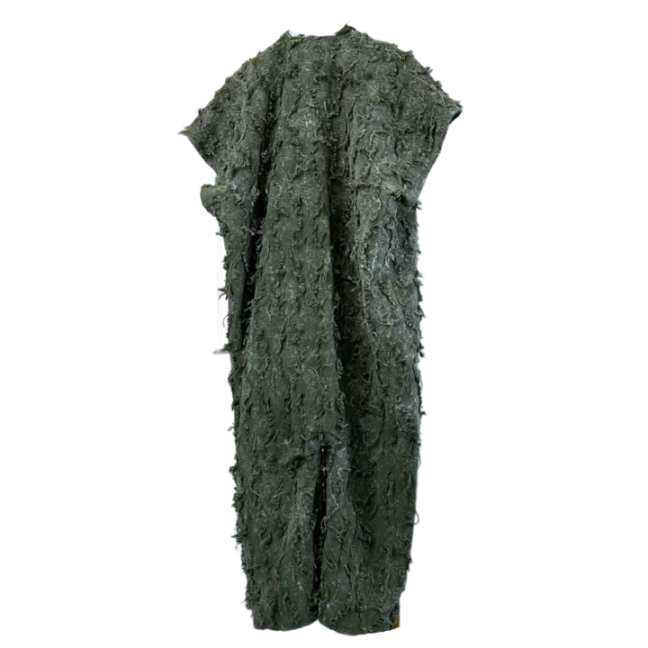 Pre Order:  Trendy  Tie-dyed Frayed Denim Jumpsuit - WINI