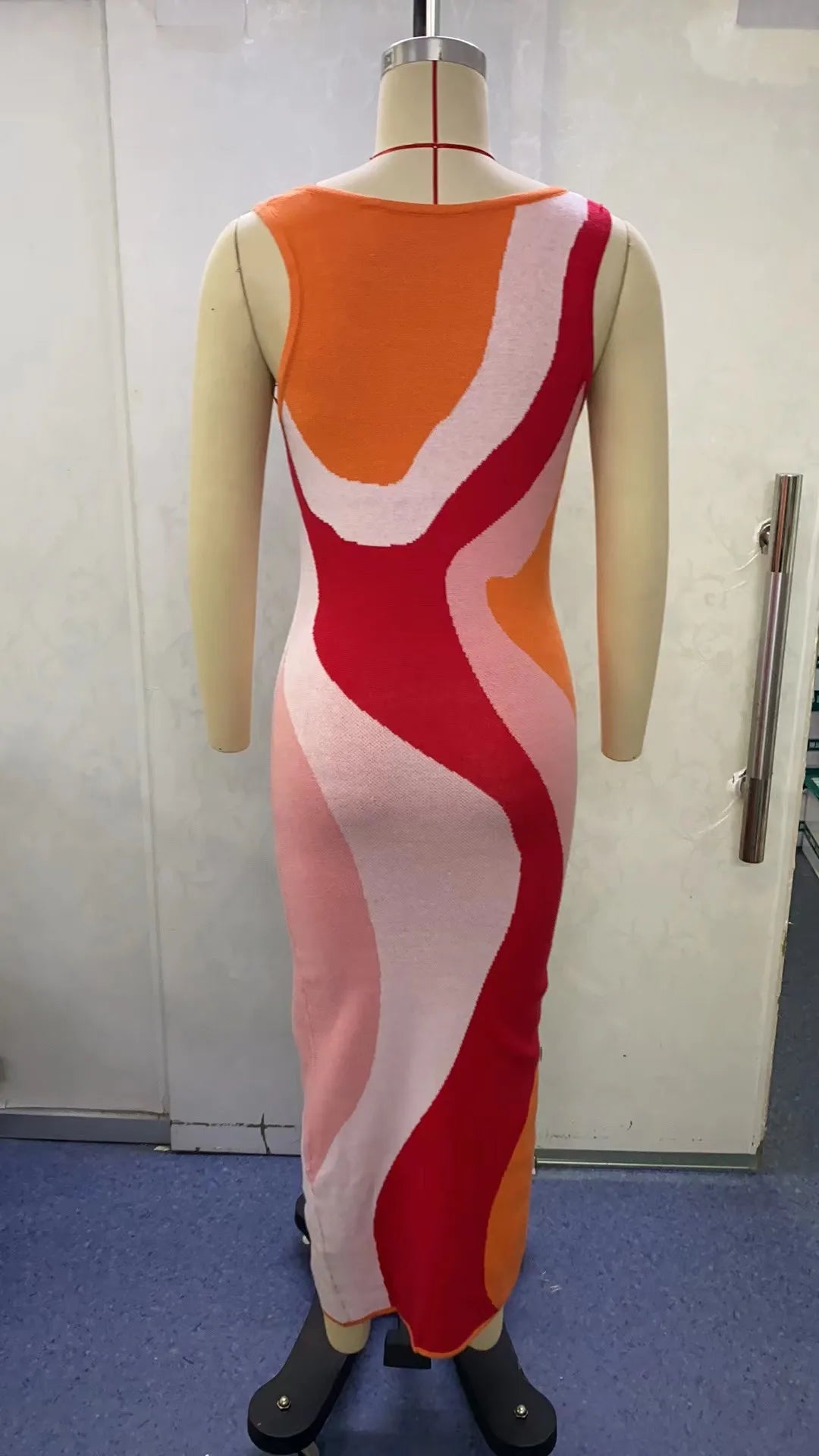 Abstract Wave Knit Dress - Kelly Obi New York