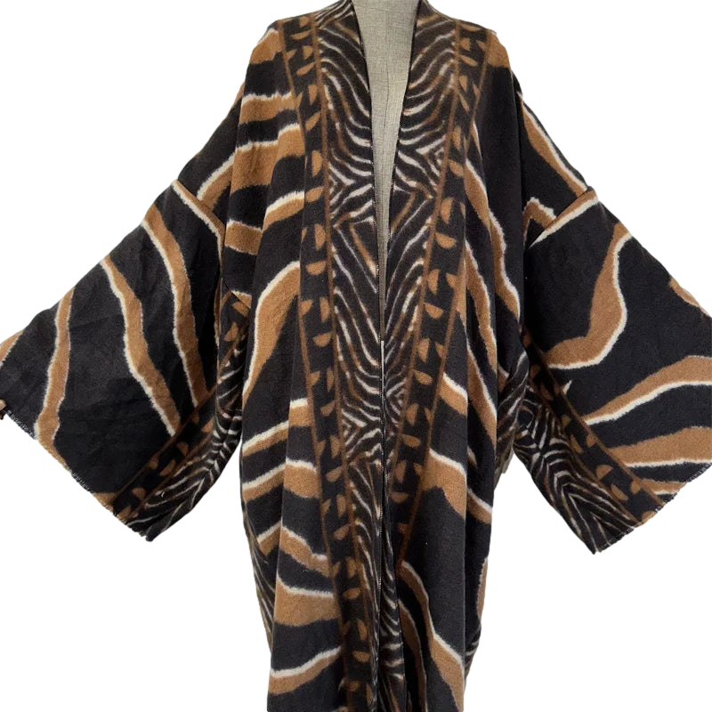 Elegant Leopard Print Long Cardigan - WINI