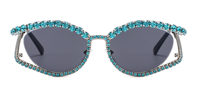 Pre Order:  Rhinestones Cutout Frame Sunglasses