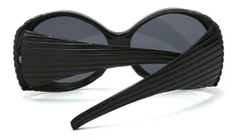 Pre Order:  Oversized Striped Texture Temples Sunglasses